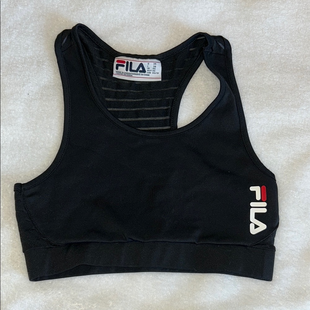 Fila Black Racerback Sports Bra for Intimates